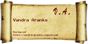 Vandra Aranka névjegykártya