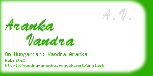 aranka vandra business card